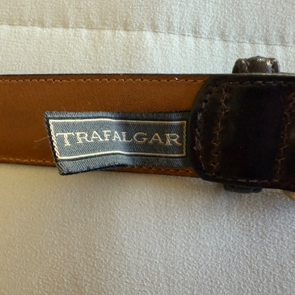 Brown Leather Belt Trafalgar Mens 40 - Picture 4 of 6